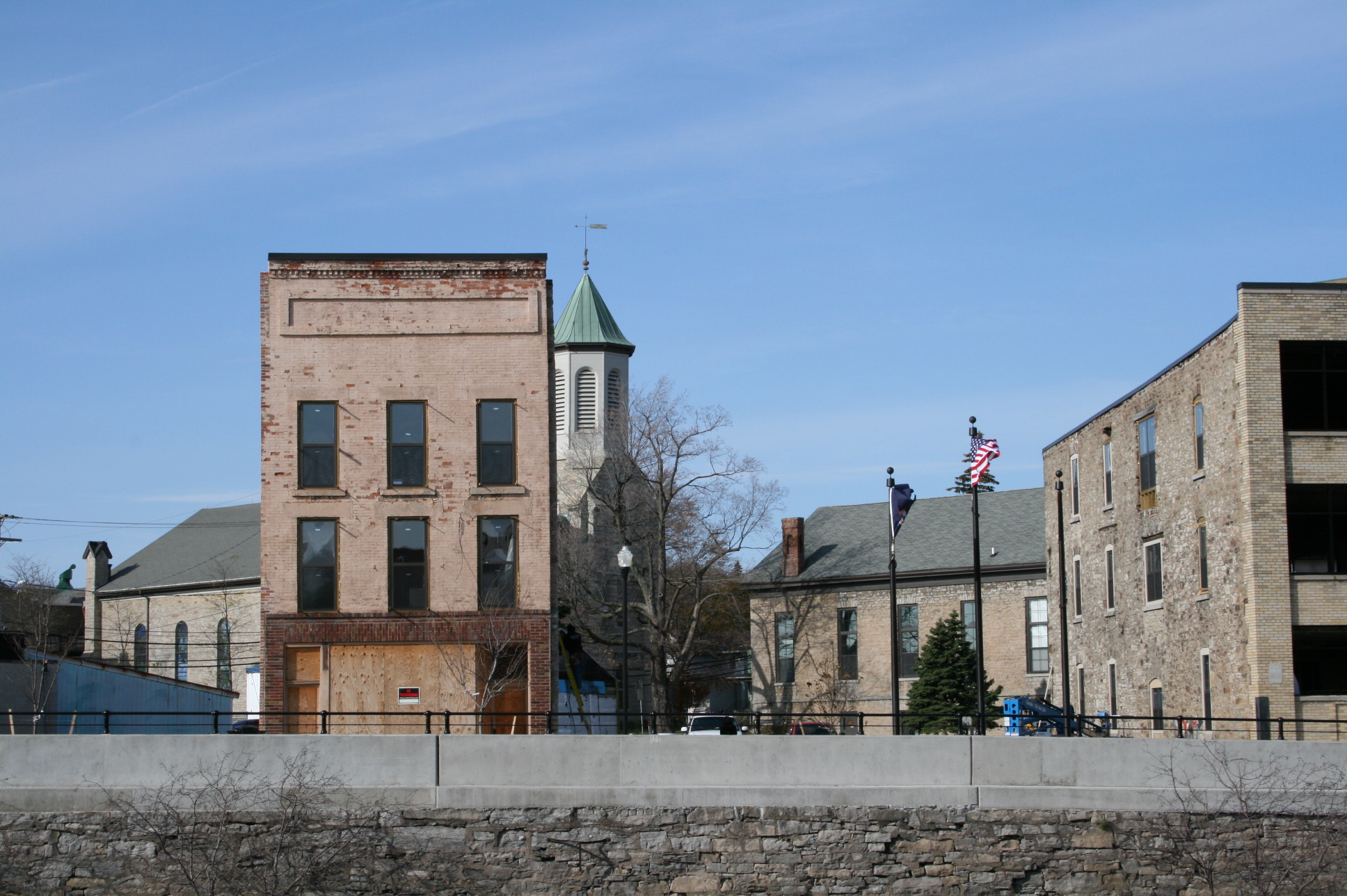 Erie Canal Locks and Downtown Lockport NY